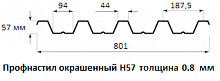Профнастил окрашенный Н57 0.8х750 длина под заказ