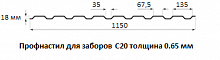 Профнастил для заборов С20 - 0.65 мм