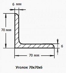 Уголок 70х70х6
