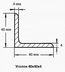 Уголок 40х40х4