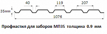 Профнастил для заборов МП35 - 0.9 мм