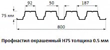 Профнастил окрашенный Н75 0.5х750 длина под заказ